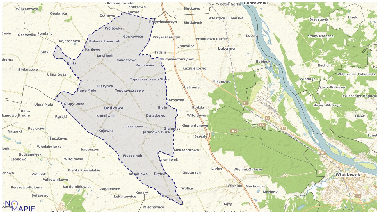 Mapa wyborów do sejmu Bądkowo